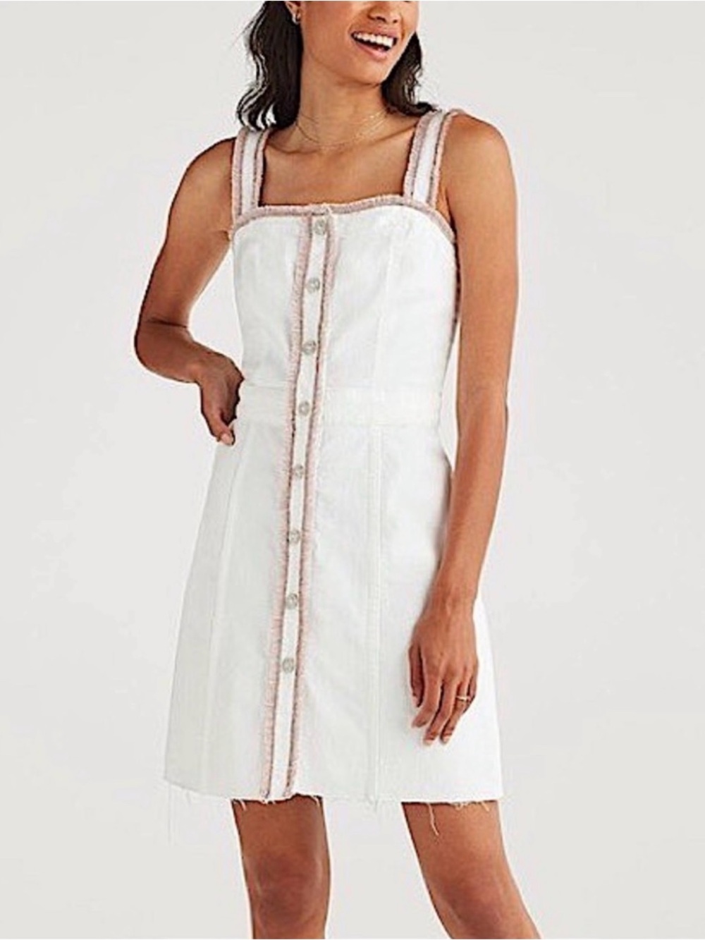 7 for All Mankind Denim Fringe Dress size M